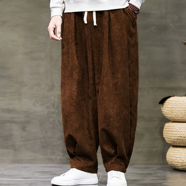 Buddha Stones Casual Plain Cotton Bloomer Men's Pants With Pockets - image 36