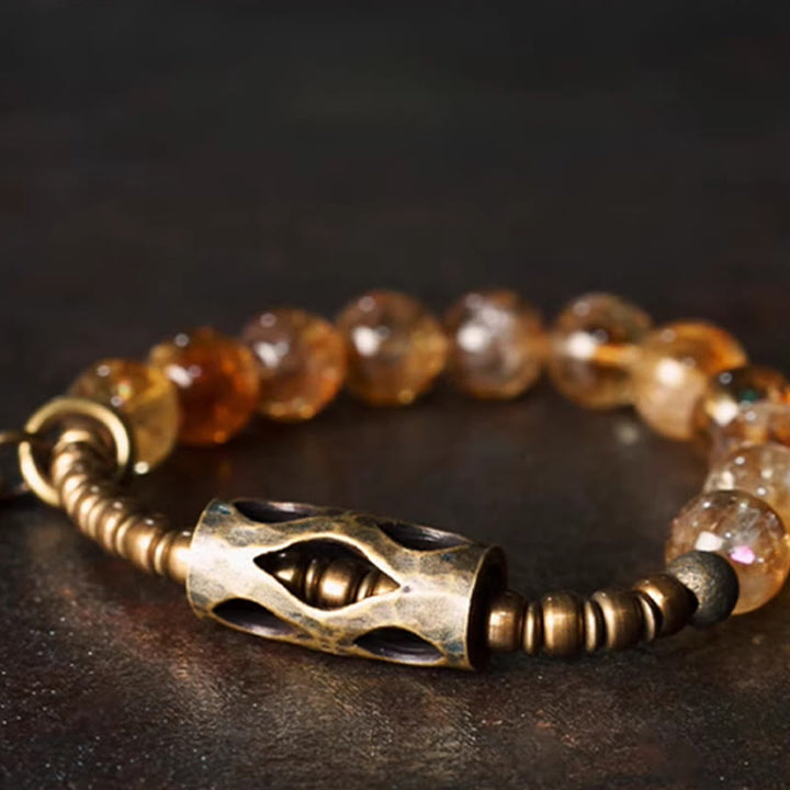 Buddha Stones Daily Retro 10mm Citrine Beads Protection Bracelet - image 9
