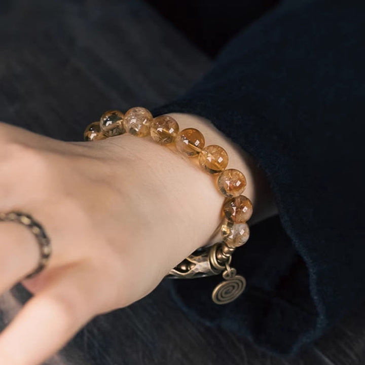 Buddha Stones Daily Retro 10mm Citrine Beads Protection Bracelet - image 15