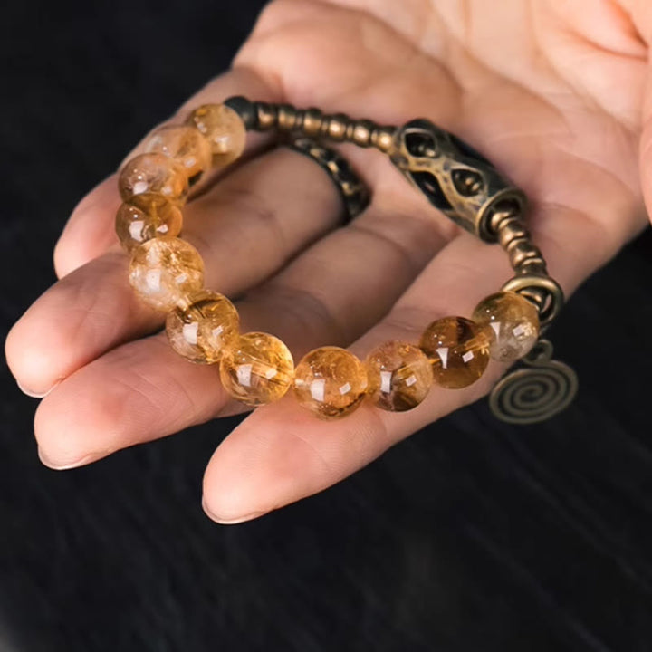 Buddha Stones Daily Retro 10mm Citrine Beads Protection Bracelet - image 11