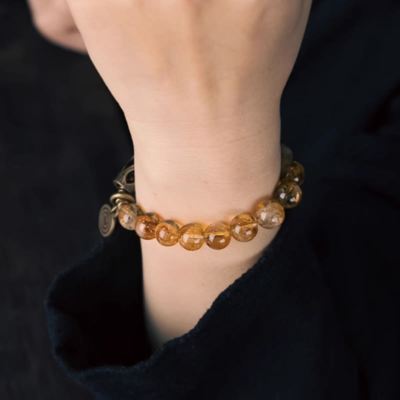 Buddha Stones Daily Retro 10mm Citrine Beads Protection Bracelet - image 14
