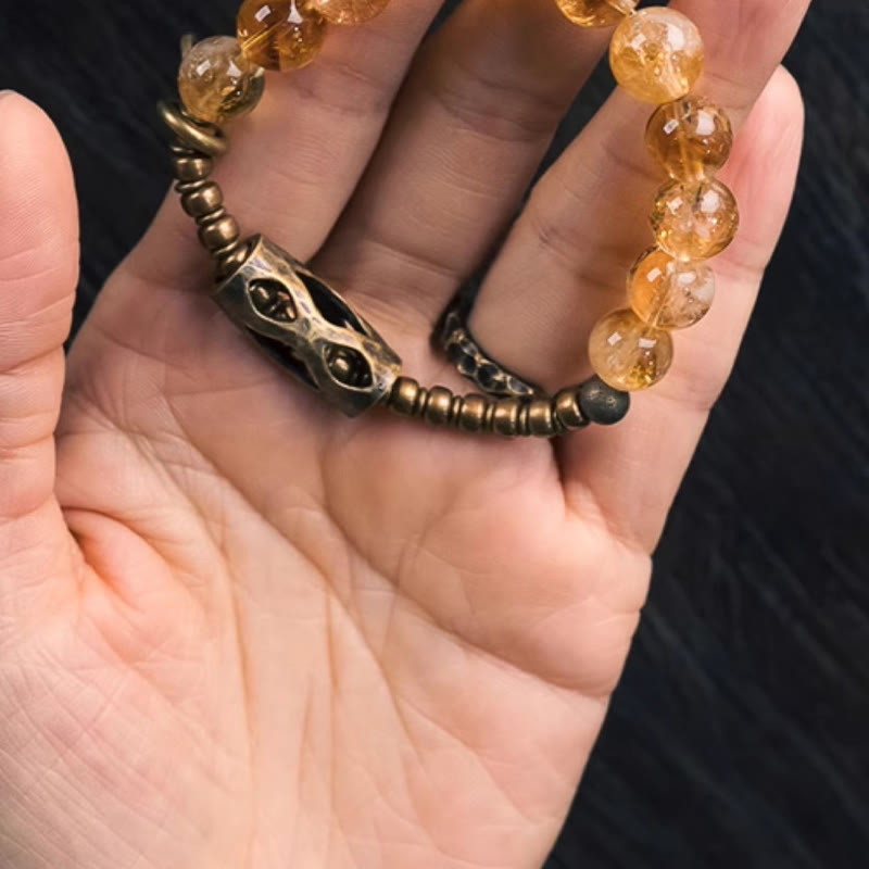 Buddha Stones Daily Retro 10mm Citrine Beads Protection Bracelet - image 12