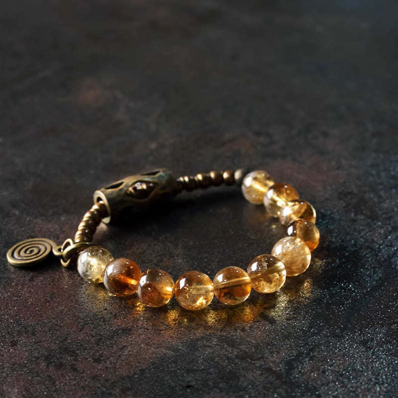 Buddha Stones Daily Retro 10mm Citrine Beads Protection Bracelet - image 4