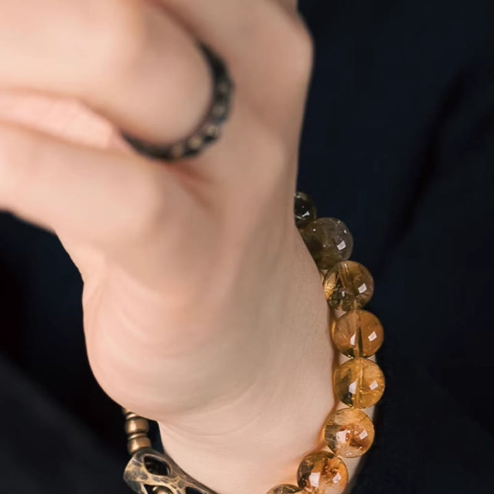 Buddha Stones Daily Retro 10mm Citrine Beads Protection Bracelet - image 16