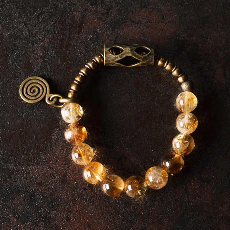 Buddha Stones Daily Retro 10mm Citrine Beads Protection Bracelet - image 3