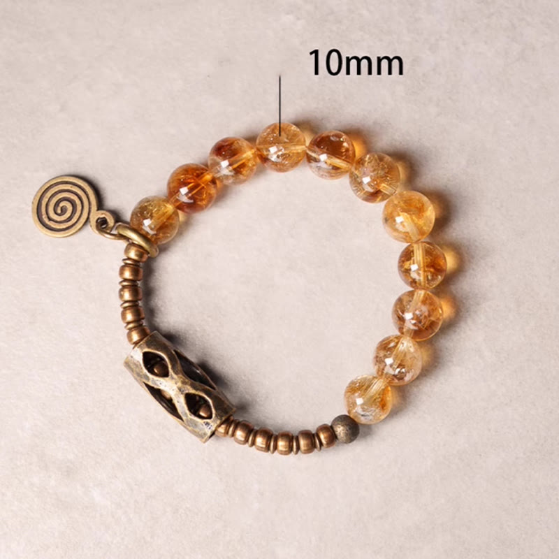Buddha Stones Daily Retro 10mm Citrine Beads Protection Bracelet - image 7