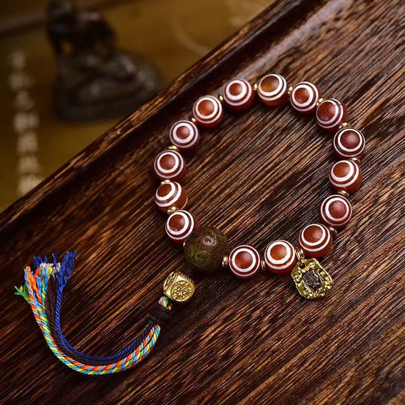 Buddha Stones Tibetan Zakiram Red Agate Confidence Bracelet - Red Agate(Wrist Circumference: 14-16 cm) - image 0