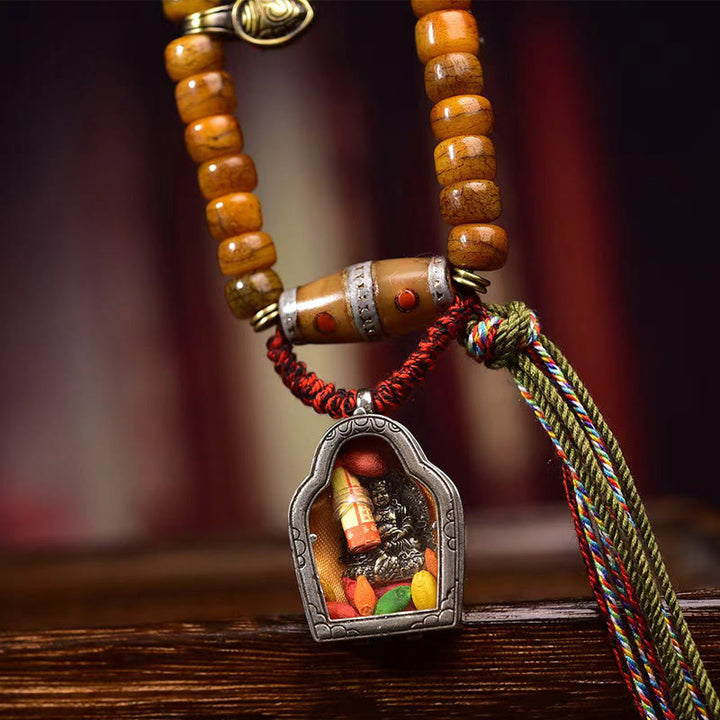Buddha Stones Tibetan 108 Beads Camel Bone Luck Tassel Mala - image 4