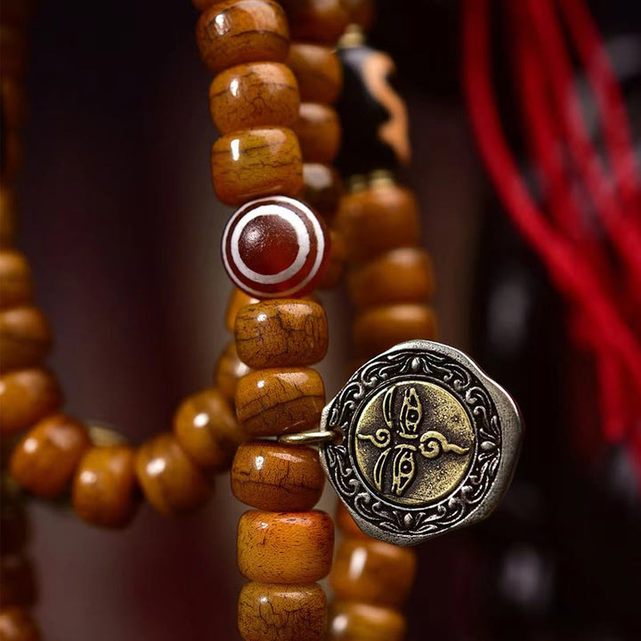 Buddha Stones Tibetan 108 Beads Camel Bone Luck Tassel Mala - image 3