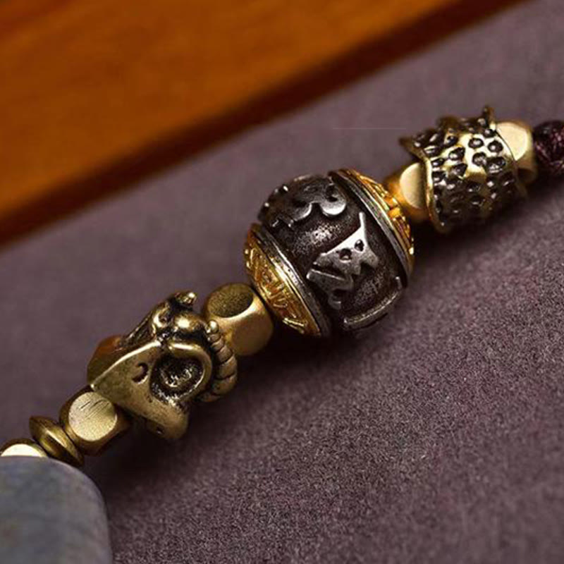 Buddha Stones Tibet Dzi Bead Om Mani Padme Hum Protection Necklace Pendant - image 3