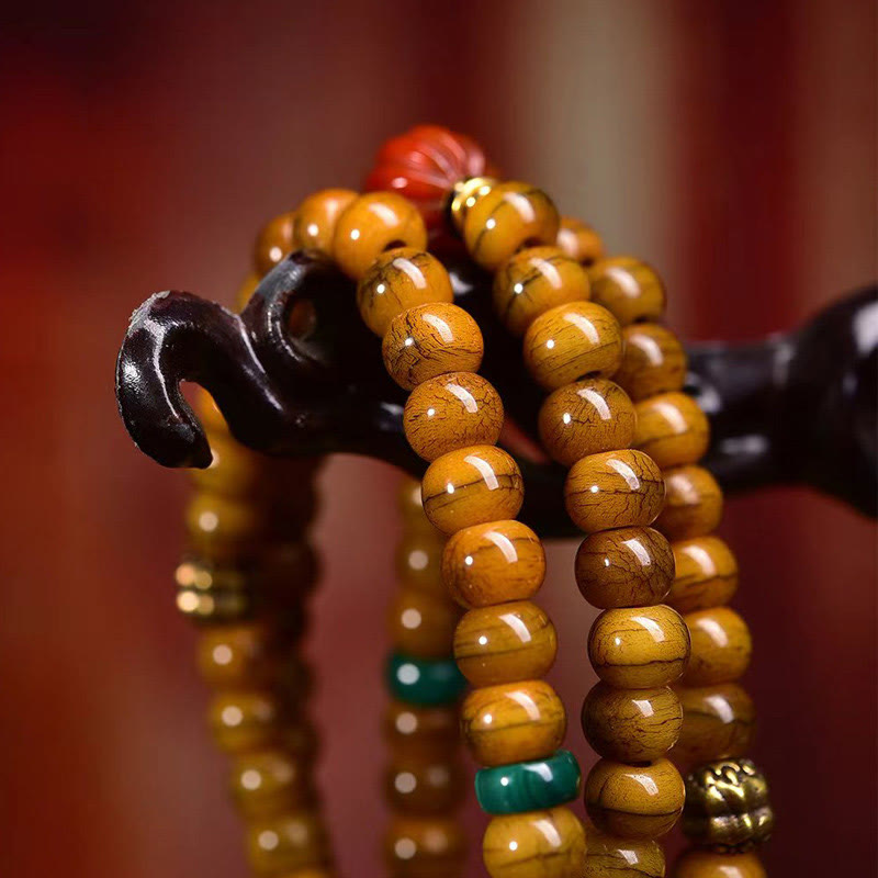 Buddha Stones Tibetan 108 Beads Bone Beads Dzi Bead Keep Away Evil Spirits Mala - image 4