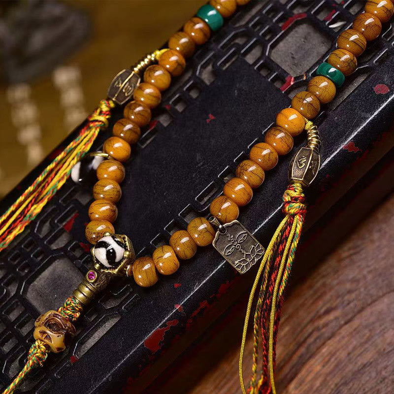 Buddha Stones Tibetan 108 Beads Bone Beads Dzi Bead Keep Away Evil Spirits Mala - image 3
