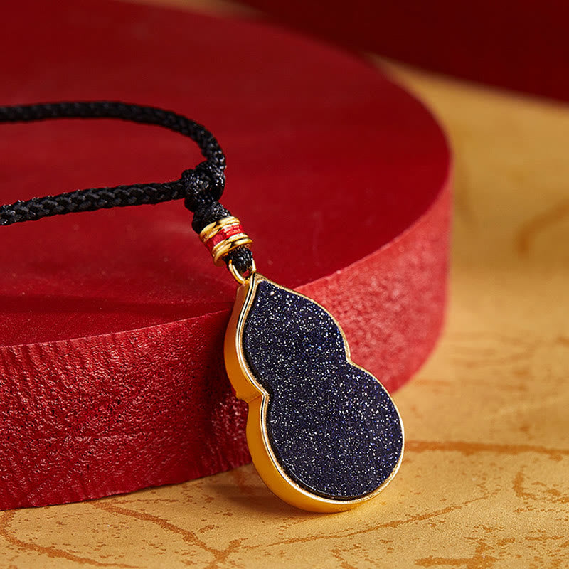 Buddha Stones 925 Sterling Silver Peach Blossom Cat Gourd Pattern Protection Necklace Pendant - image 3
