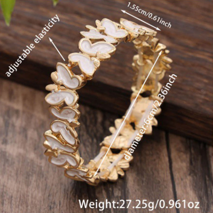 Buddha Stones Colorful Butterfly Freedom Alloy Elastic Bracelet Bangle - image 6