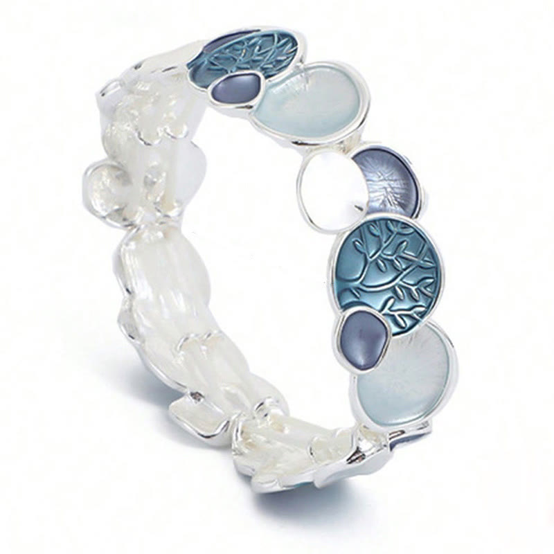 Buddha Stones The Tree Of Life Round Pattern Unity Alloy Elastic Bracelet Bangle - image 7