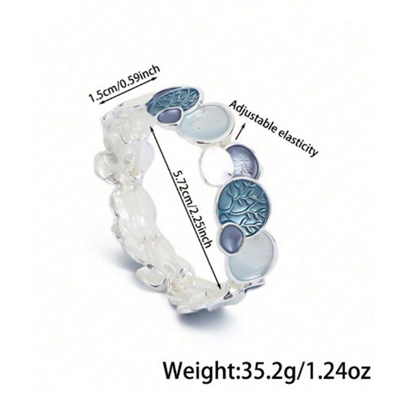 Buddha Stones The Tree Of Life Round Pattern Unity Alloy Elastic Bracelet Bangle - image 8