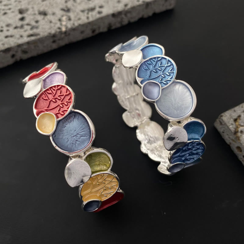 Buddha Stones The Tree Of Life Round Pattern Unity Alloy Elastic Bracelet Bangle - image 10
