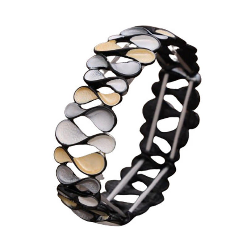 Buddha Stones Colorful Geometric Hollow 8-shaped Alloy Healing Elastic Bracelet Bangle - image 6