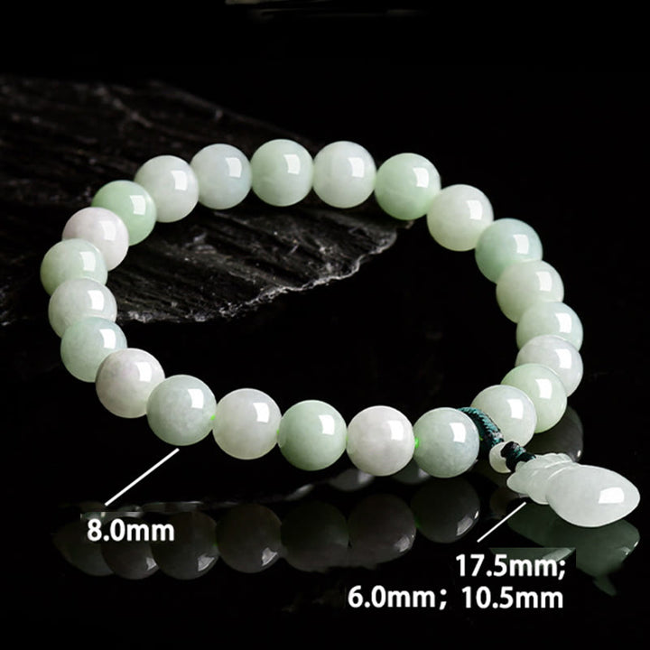 Buddha Stones Natural Jade Money Bag Charm Luck Bracelet - image 6