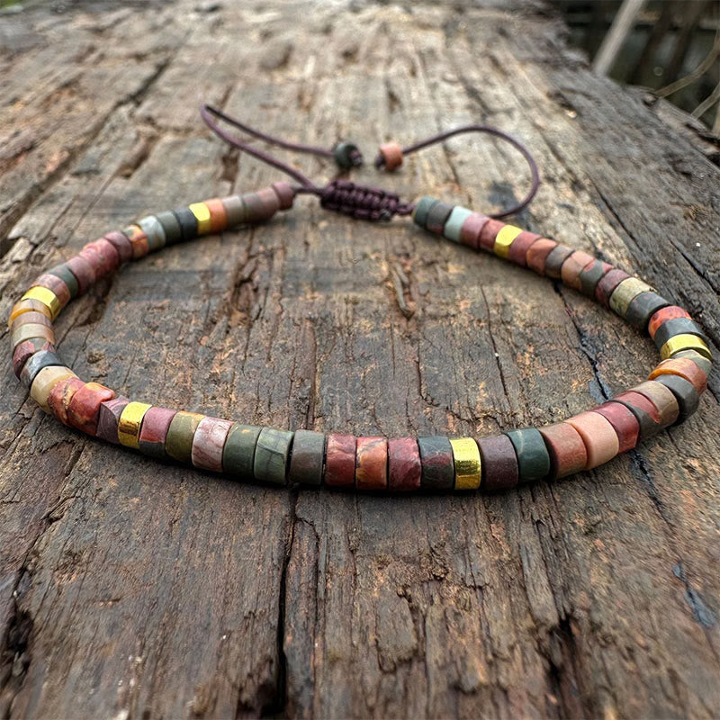Buddha Stones Rhodonite Healing Relationships Spacer Bead Bracelet - image 7