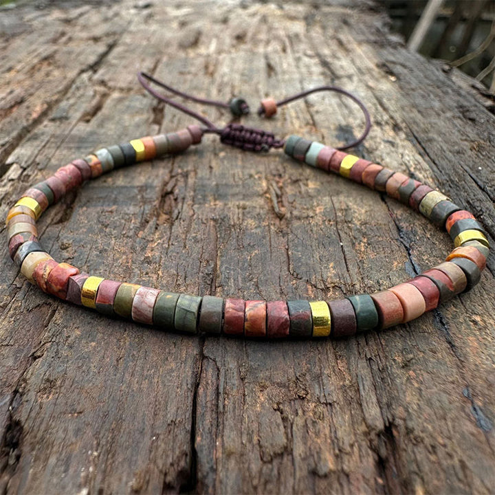 Buddha Stones Rhodonite Healing Relationships Spacer Bead Bracelet - image 7