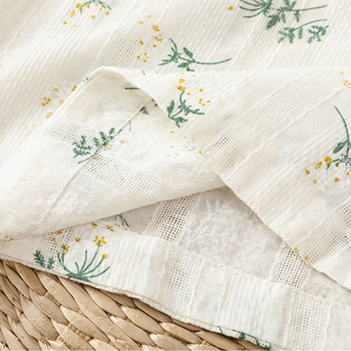 Buddha Stones Retro Printing Floral Plant Pattern Chinese Frog-Button Design Women's Cotton Sleeveless Vest - image 8