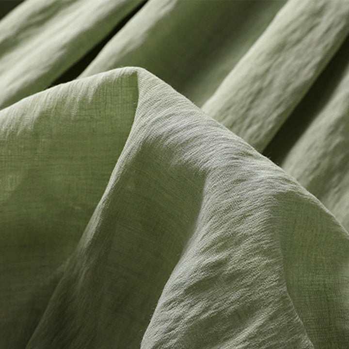 Buddha Stones Casual Contrasting Color Pleated Lace-Up Design Women's Cotton Linen 7-8 Length Skirt - image 29