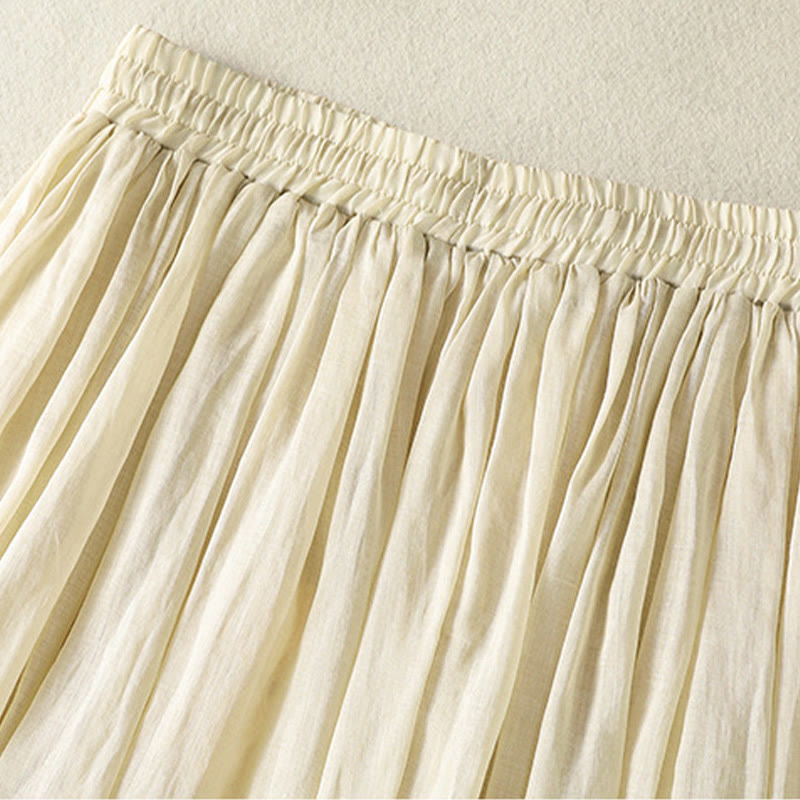 Buddha Stones Summer Plain Drawstring Lace Patchwork Design Women's 7-8 Length Skirt - image 32