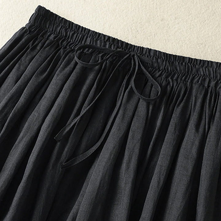 Buddha Stones Summer Plain Drawstring Lace Patchwork Design Women's 7-8 Length Skirt - image 22
