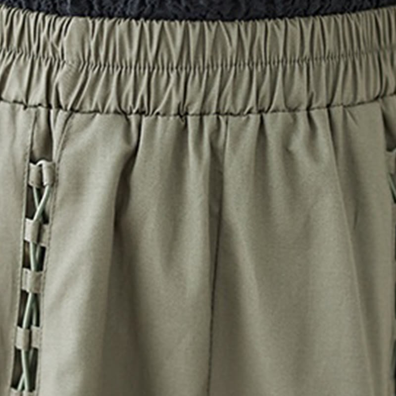 Buddha Stones Summer Casual Pure Color Pleated Design Women's Cotton Skirt - image 8