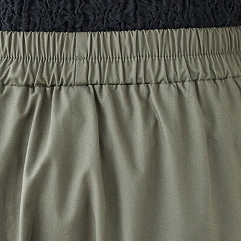 Buddha Stones Summer Casual Pure Color Pleated Design Women's Cotton Skirt - image 9