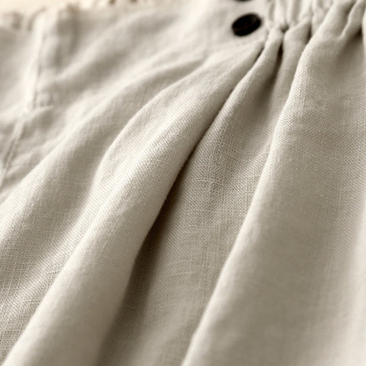 Buddha Stones Summer Casual Pleat Plain Cotton Linen Women's Shorts With Pockets - image 20