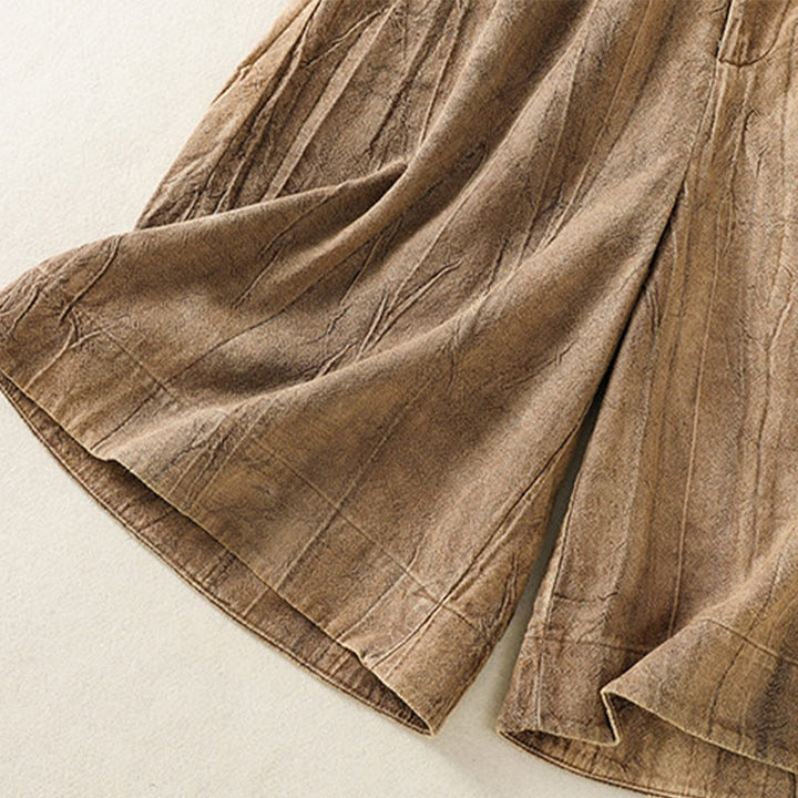 Buddha Stones Summer Casual Tie-dye Plain Cotton Women's Shorts With Pockets - image 5