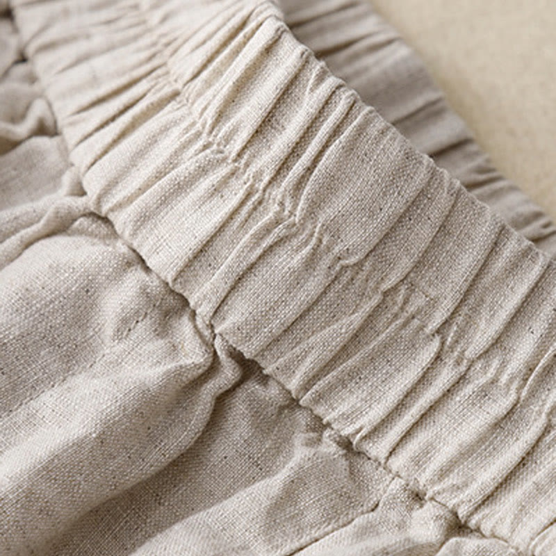 Buddha Stones Summer Casual Buttons Plain Cotton Women's Shorts With Pockets - image 7