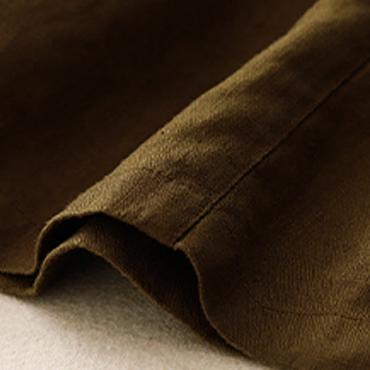 Buddha Stones Summer Casual Buttons Plain Cotton Women's Shorts With Pockets - image 18