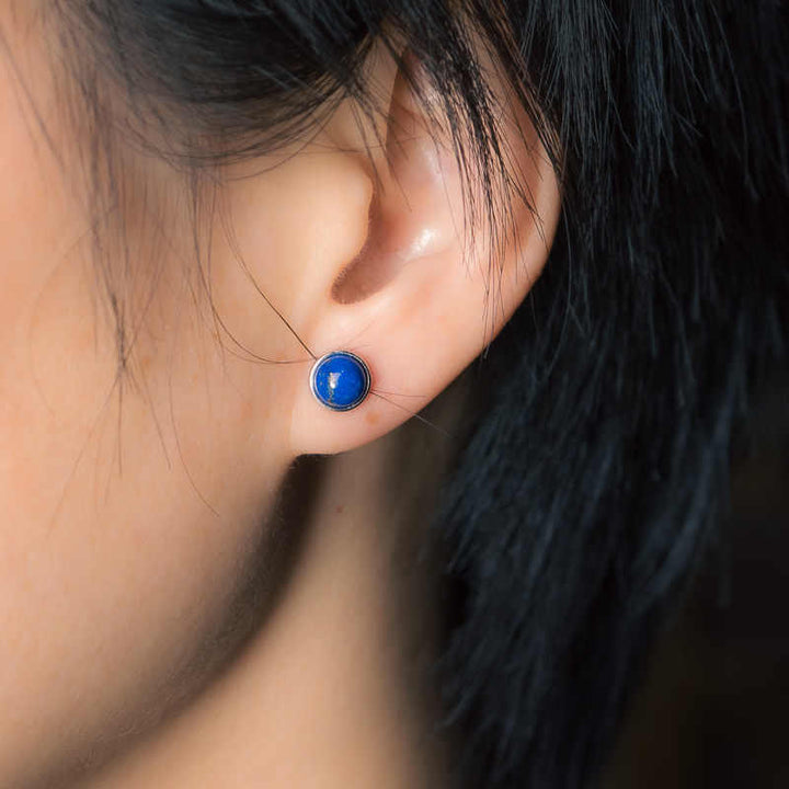 Buddha Stones Vintage 925 Sterling Silver Lazurite Balance Earrings - image 8