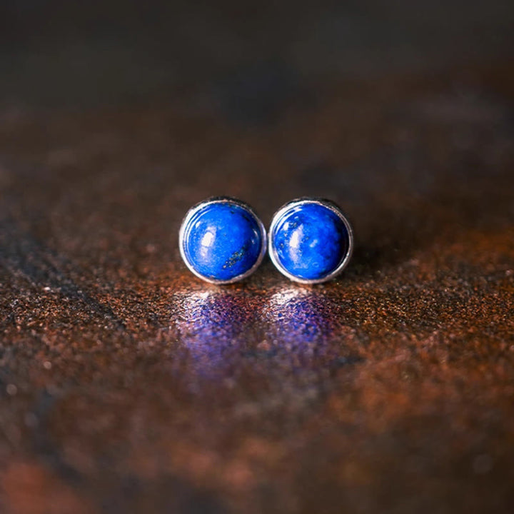 Buddha Stones Vintage 925 Sterling Silver Lazurite Balance Earrings - image 1