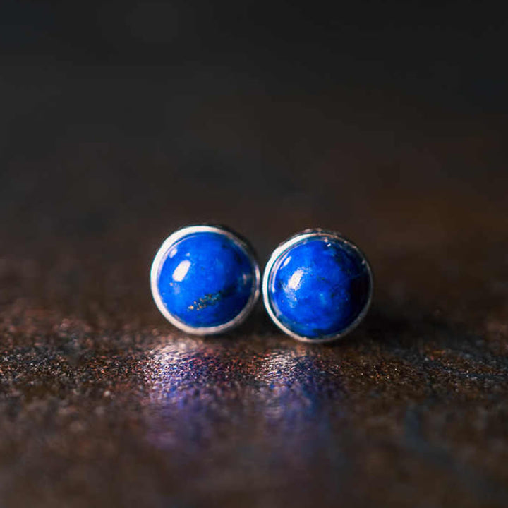 Buddha Stones Vintage 925 Sterling Silver Lazurite Balance Earrings - Lazurite(Positive ♥ Self Care) - image 0