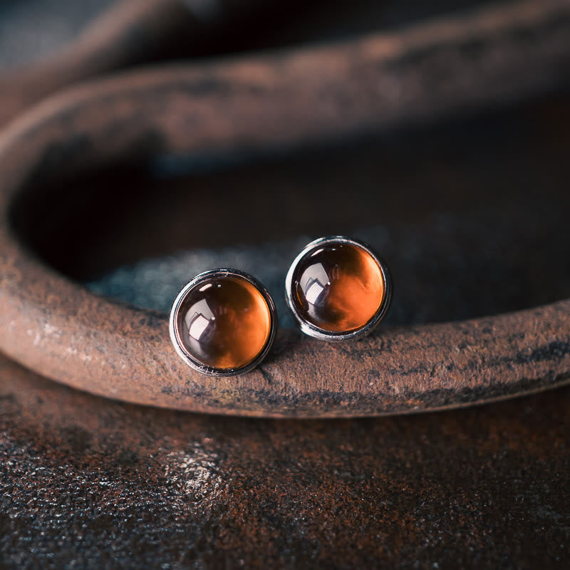 Buddha Stones 925 Sterling Silver Garnet Protection Earrings - Garnet(Calm ♥ Stability) - image 0