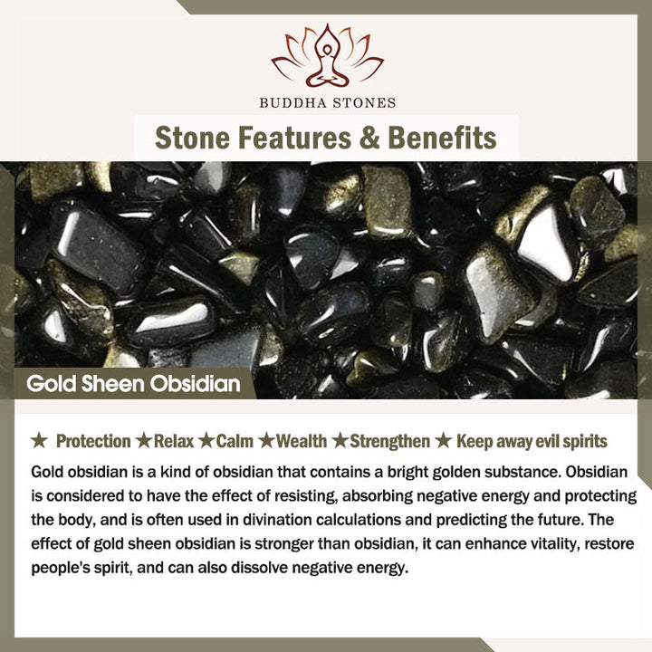 Buddha Stones Natural 925 Sterling Silver Gold Sheen Obsidian Adjustable Wealth Ring - image 4