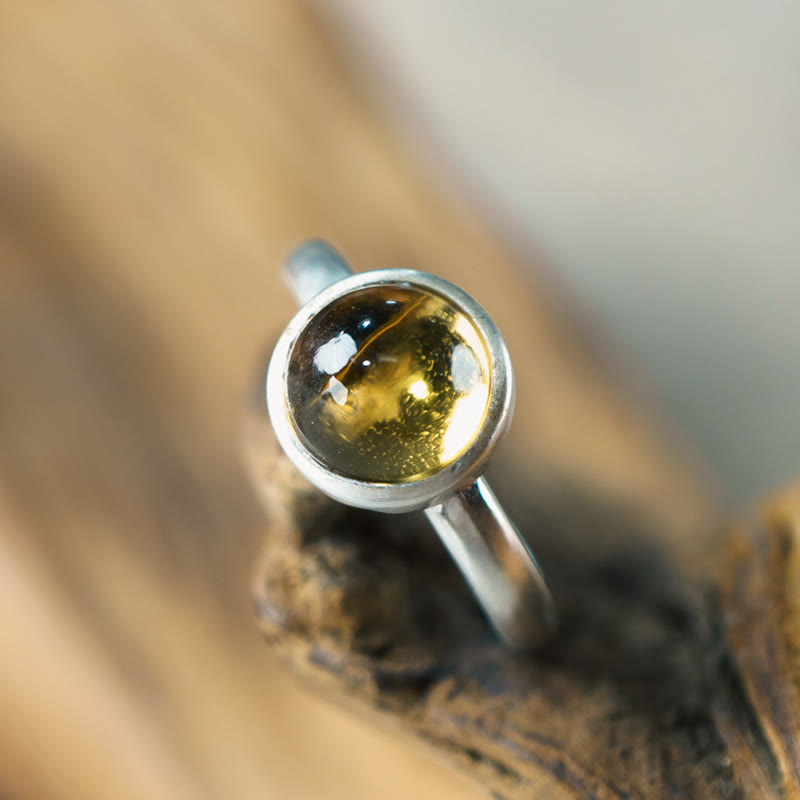 Buddha Stones Natural 925 Sterling Silver Citrine Adjustable Protection Ring - image 3