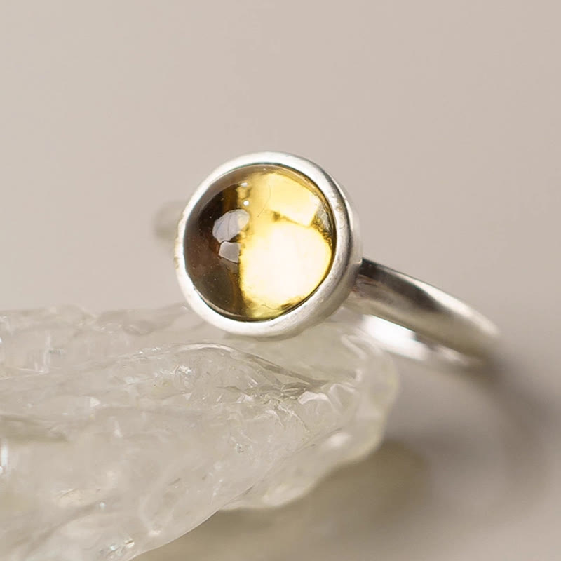 Buddha Stones Natural 925 Sterling Silver Citrine Adjustable Protection Ring - image 4
