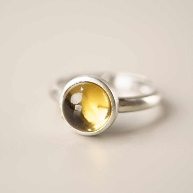 Buddha Stones Natural 925 Sterling Silver Citrine Adjustable Protection Ring - image 1