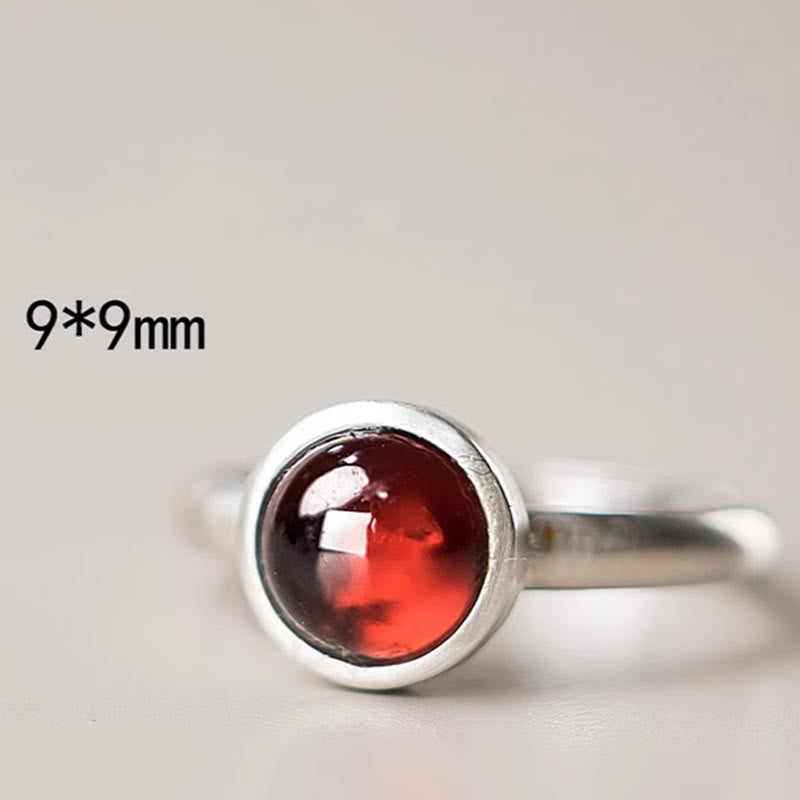 Buddha Stones Natural 925 Sterling Silver Garnet Adjustable Inserted Calm Ring - image 10