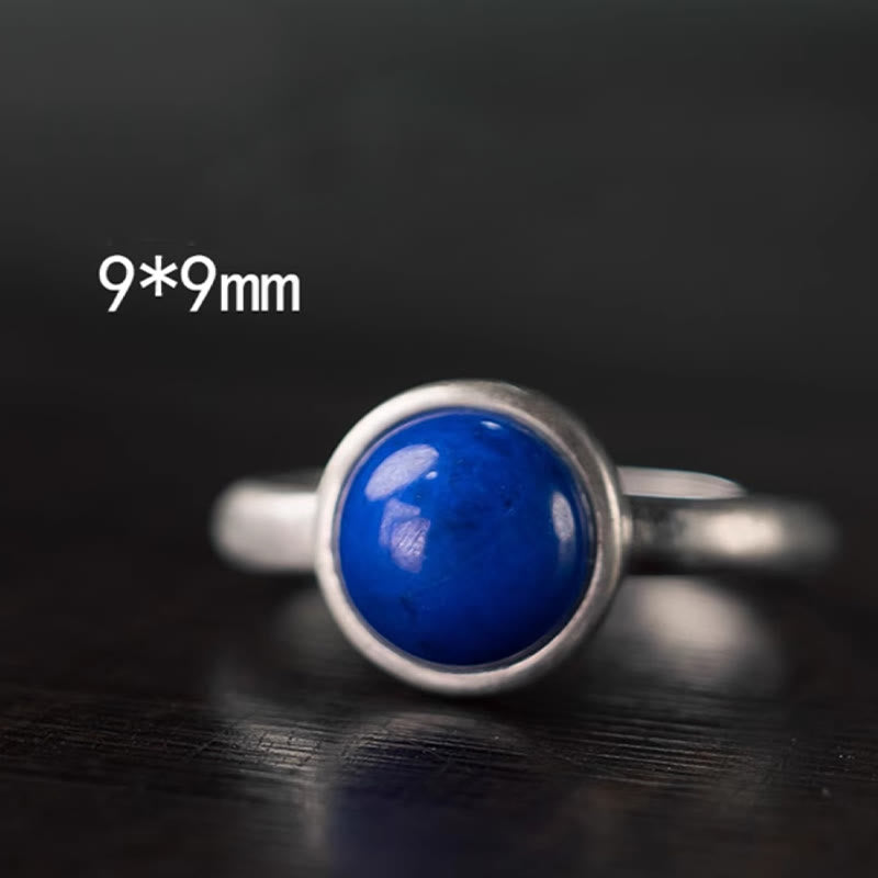 Buddha Stones Natural 925 Sterling Silver Lazurite Turquoise Adjustable Balance Ring - image 1