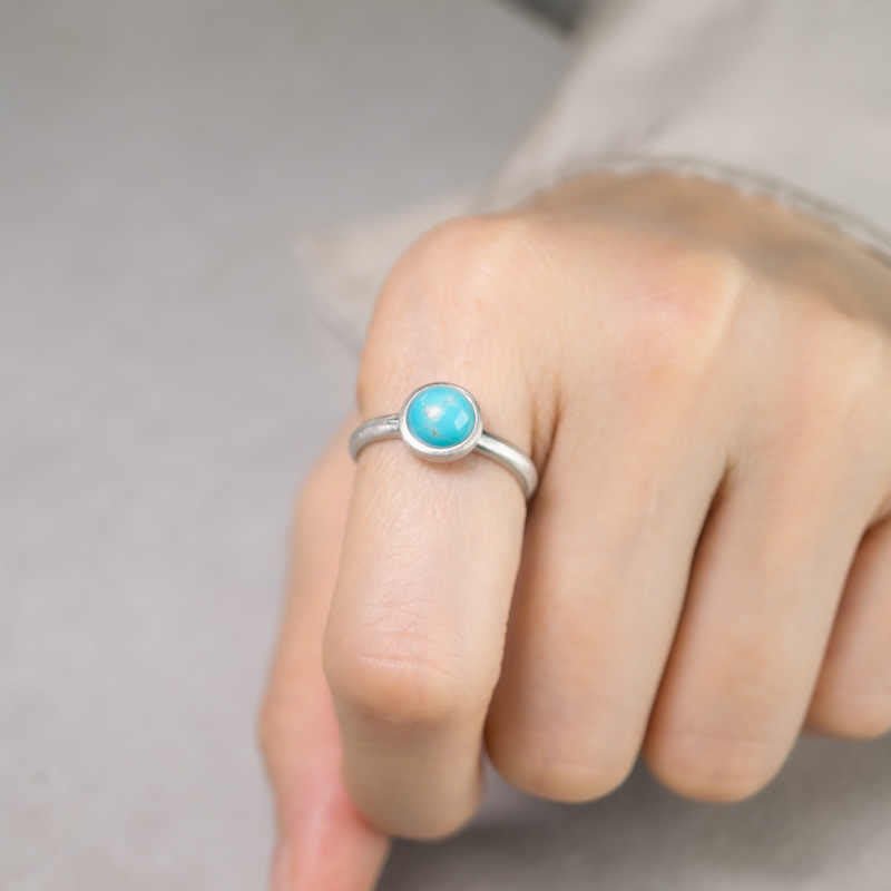 Buddha Stones Natural 925 Sterling Silver Lazurite Turquoise Adjustable Balance Ring - image 11