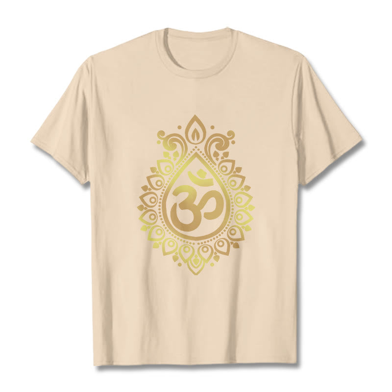 Buddha Stones Water Drop OM Design Tee T-shirt - Bisque - 2XL - image 8