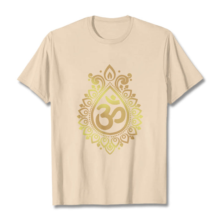 Buddha Stones Water Drop OM Design Tee T-shirt - Bisque - 2XL - image 8