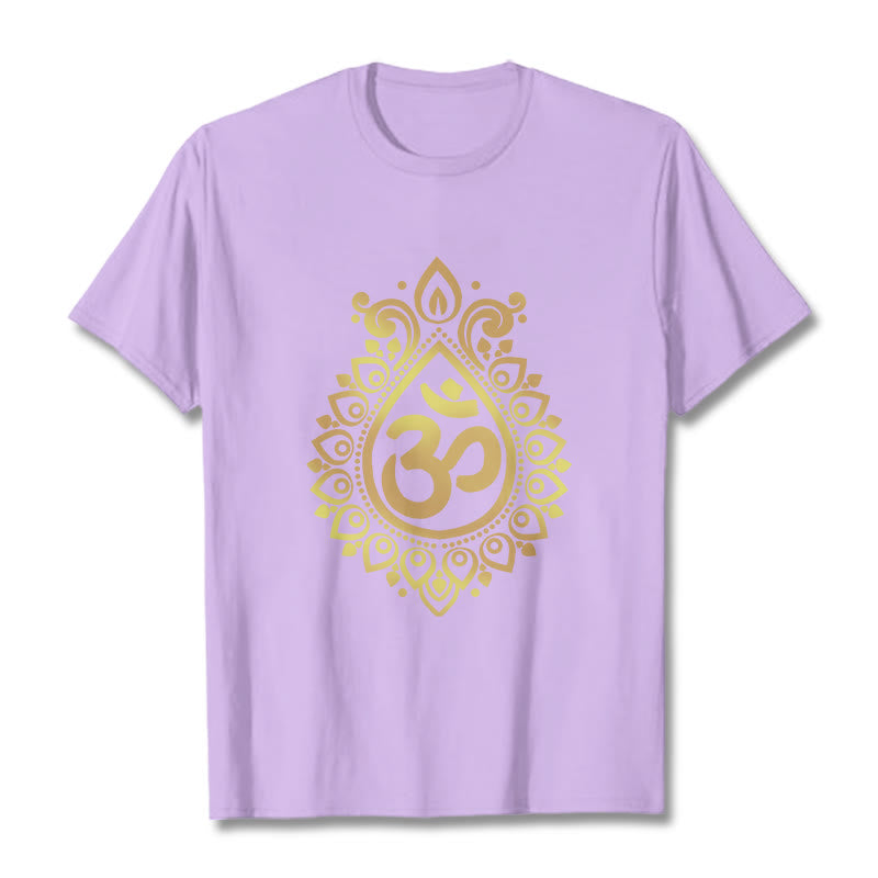 Buddha Stones Water Drop OM Design Tee T-shirt - Plum - 2XL - image 16
