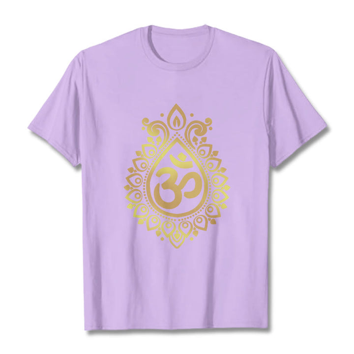 Buddha Stones Water Drop OM Design Tee T-shirt - Plum - 2XL - image 16